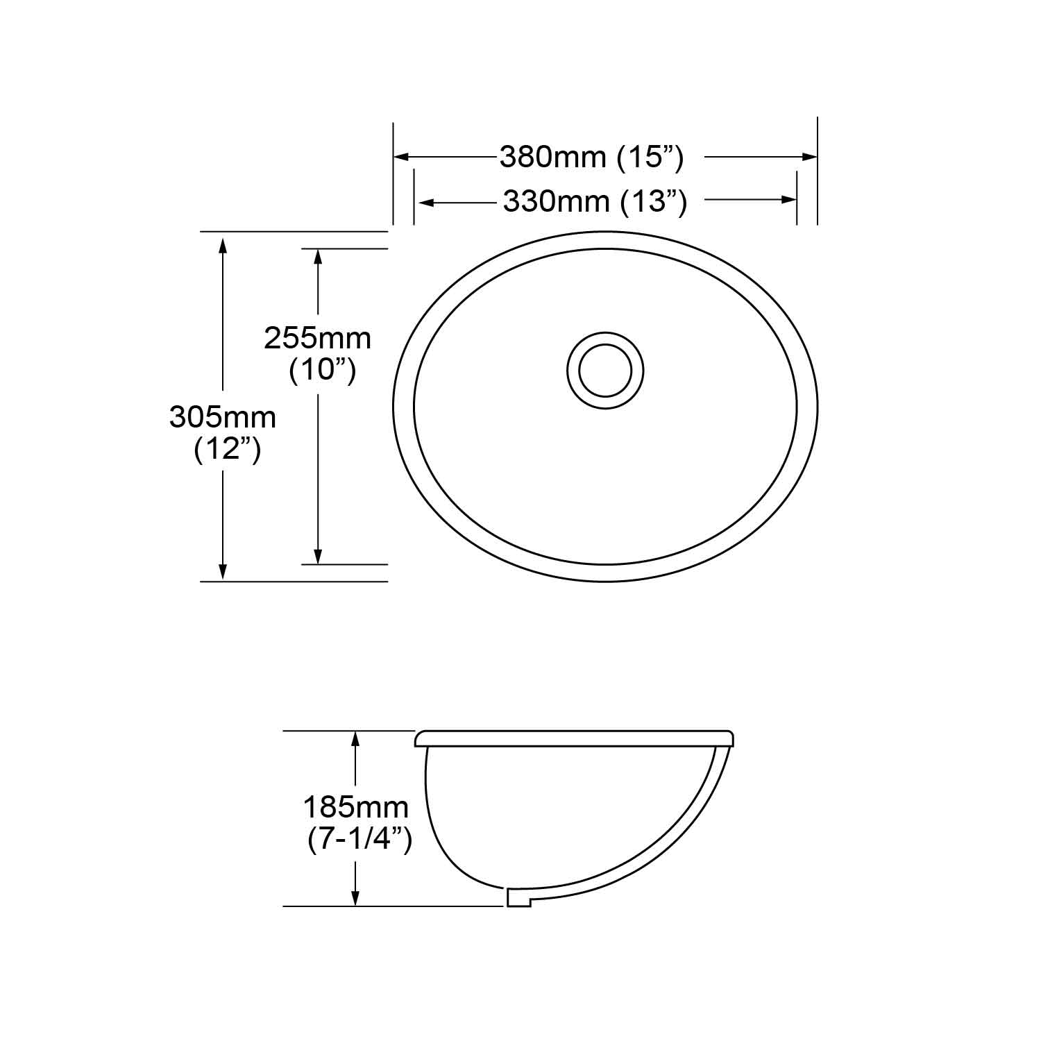 bathroom 15-inch small oval white undermount sink with overflow, 15x12 undermount bathroom sink